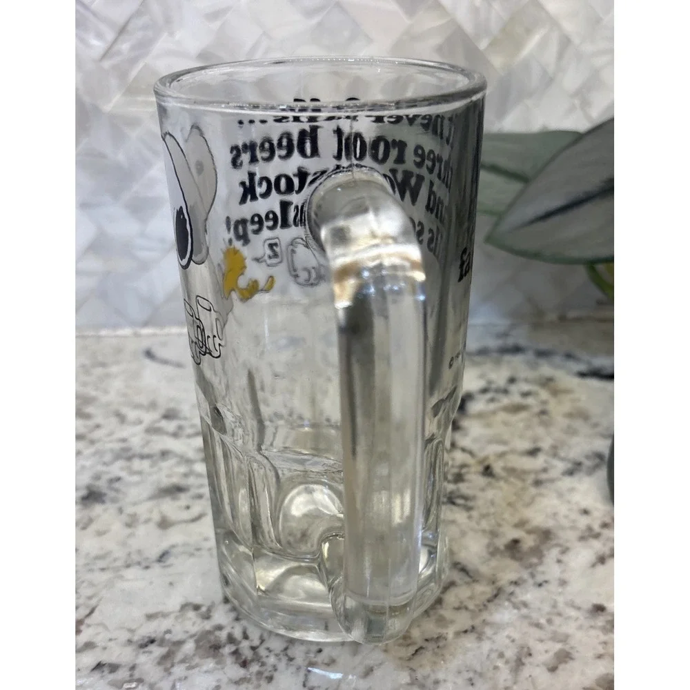 VTG 1965‎ Peanuts SNOOPY + WOODSTOCK Root Beer Mug - United Feature Syndicate